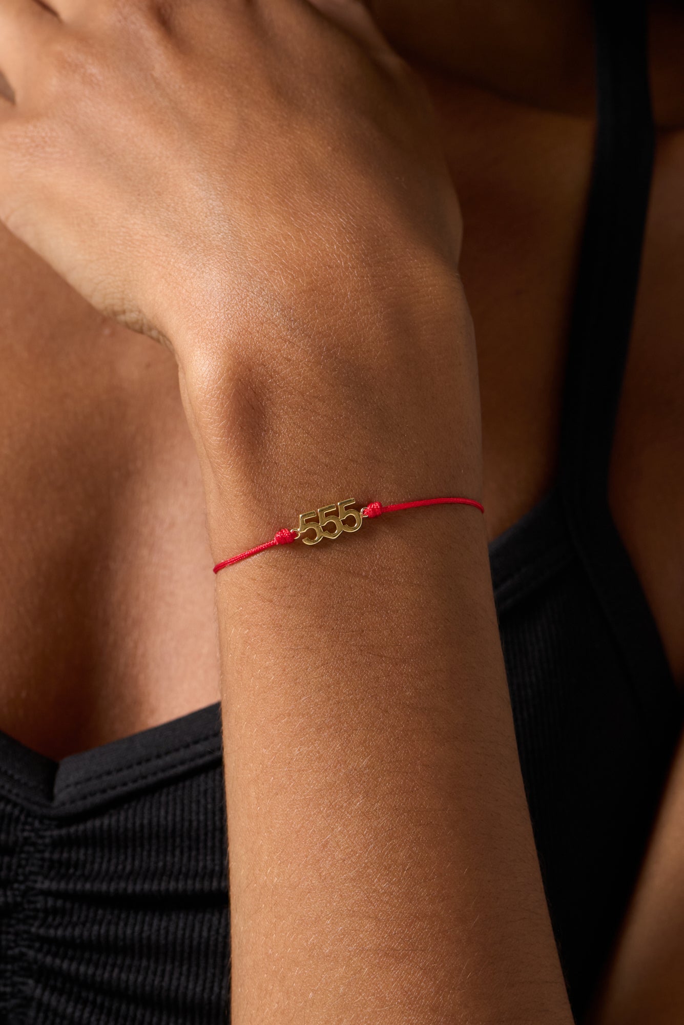555 Red String Bolo Bracelet