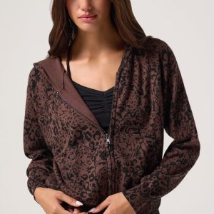 Leopard Knit Shiloh Zip Hoodie