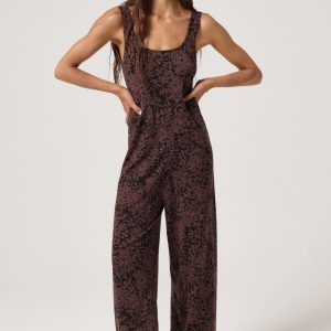 Leopard Boho Knit Jumpsuit