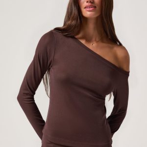Zen Rib Celine Off The Shoulder Top