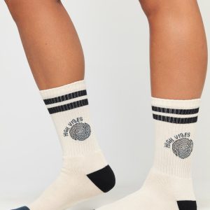 High Vibes Stripe Crew Sock