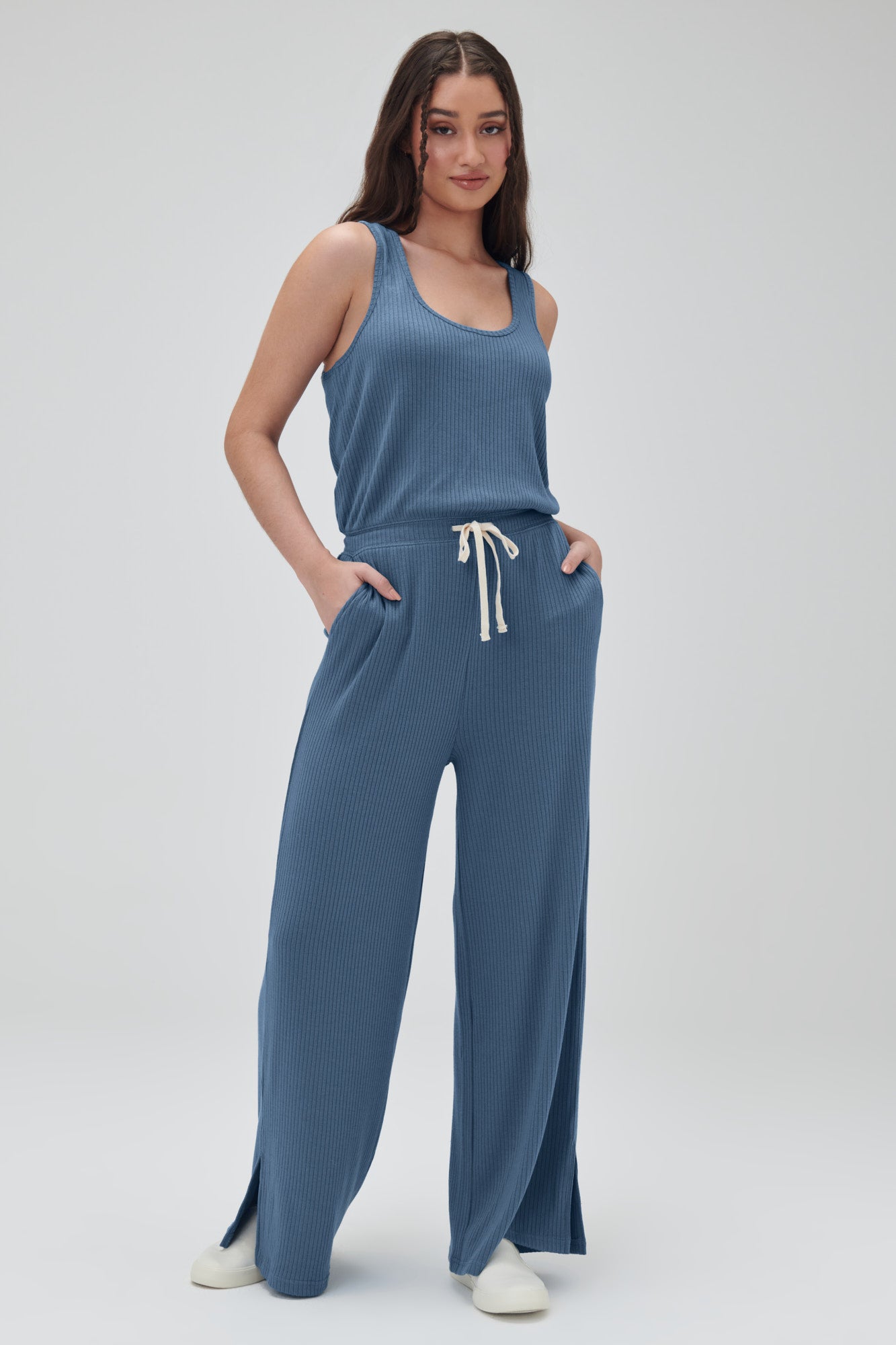 Ballet Rib Wide Leg Perfect Jumpsuit